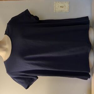 Roaman's Solid Navy Blue Flowy Top